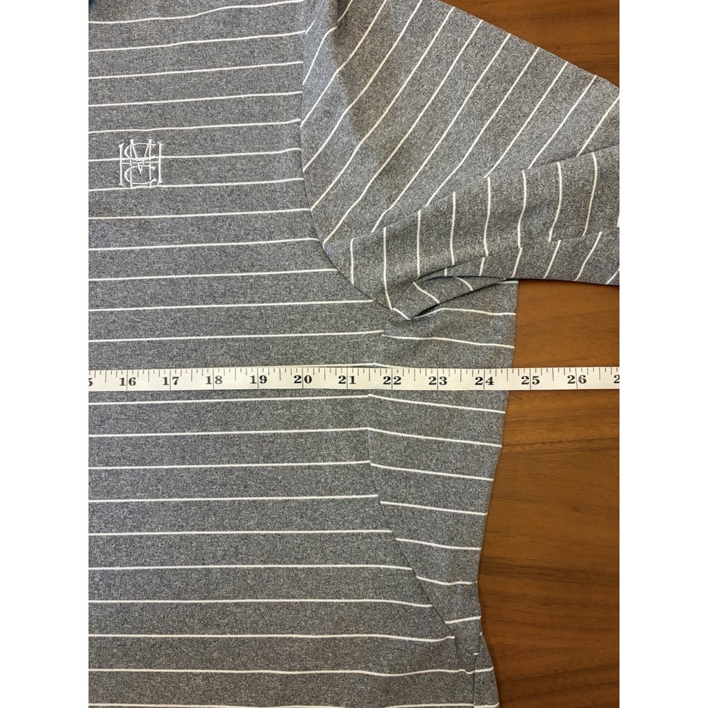 KJUS Golf Polo Shirt Mens 56 2XL Gray White Stripe Soren Stretch Mission Hills - Picture 5 of 14